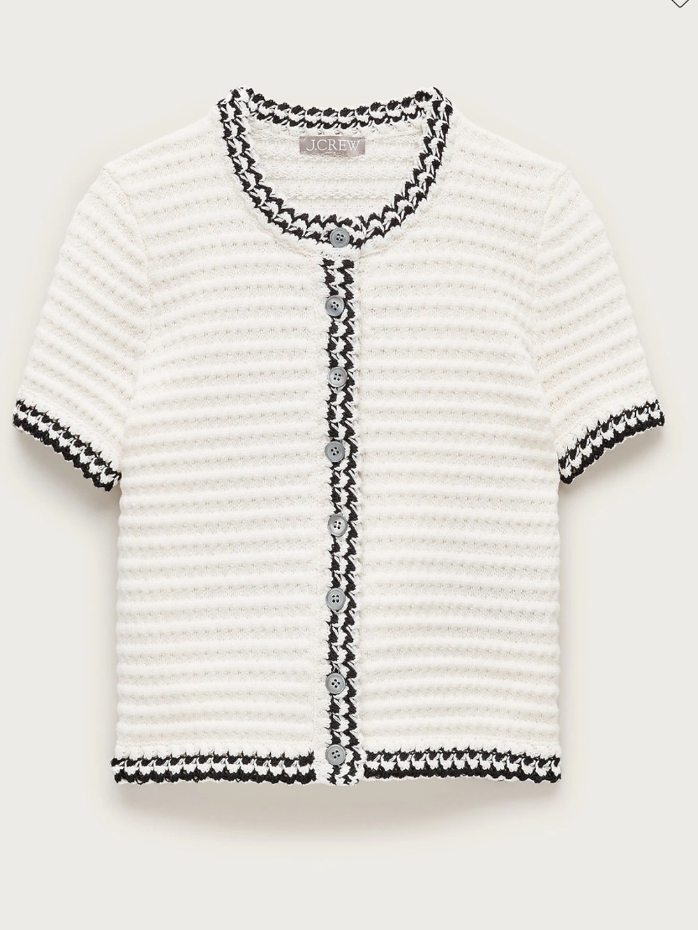 J. Crew Crochet Short Sleeve Cardigan